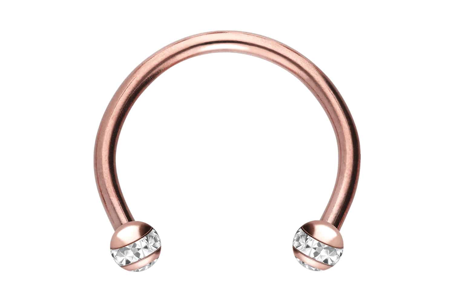 Chirurgenstahl Hufeisenring Piercing EPOXY-RING-KUGELN + KRISTALLE
